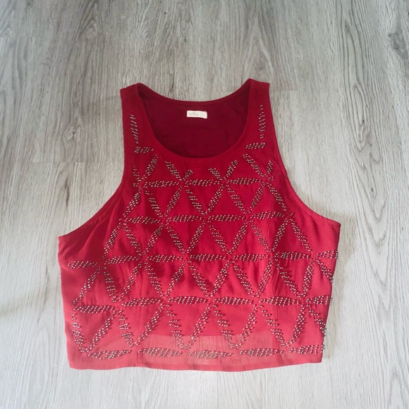 Hollister Beaded Embellished Crop Top Sleeveless Boho Tank
Top Red Size L - Picture 2 of 11
